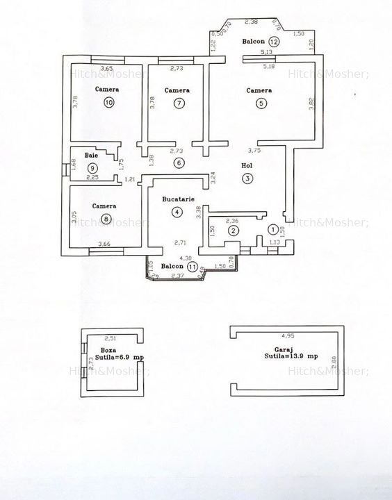 Apartament 4 camere, decomandat in zona Balcescu, garaj, curte proprie, boxa - imaginea 56
