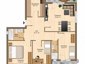 Apartament de vânzare 4 camere în Zalau, Central
