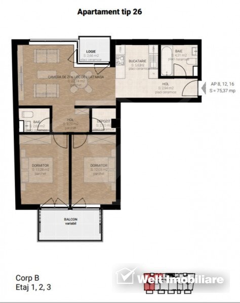 Apartamente cu 3 camere, zona Garii, imobil nou si modern, preturi promotionale - imaginea 3