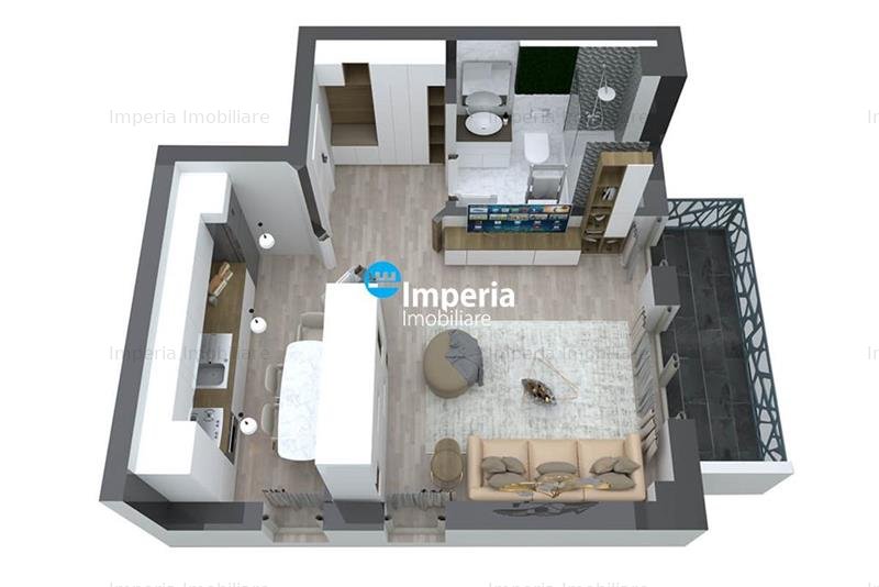 Apartament de vanzare 1 camera,model decomandat, bloc nou, Pacurari Kaufland - imaginea 11