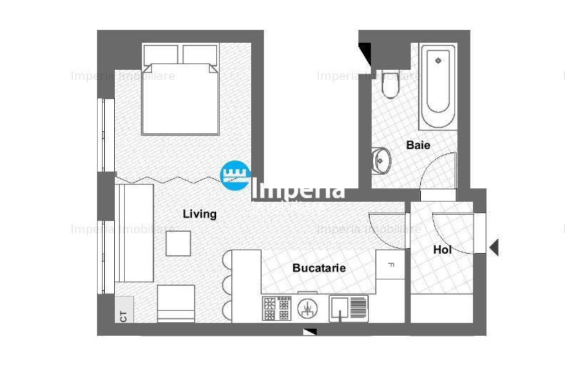 Ideal pentru investitie!Apartament 1 camera, 32 mp,bloc nou 51500 euro - imaginea 5