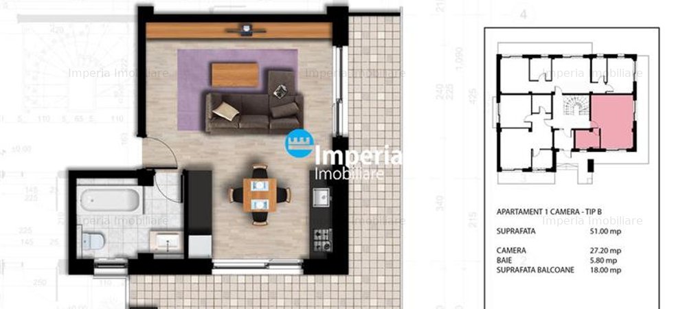 Apartament 1 camera, Barnova, 50000 euro - imaginea 0 + 1