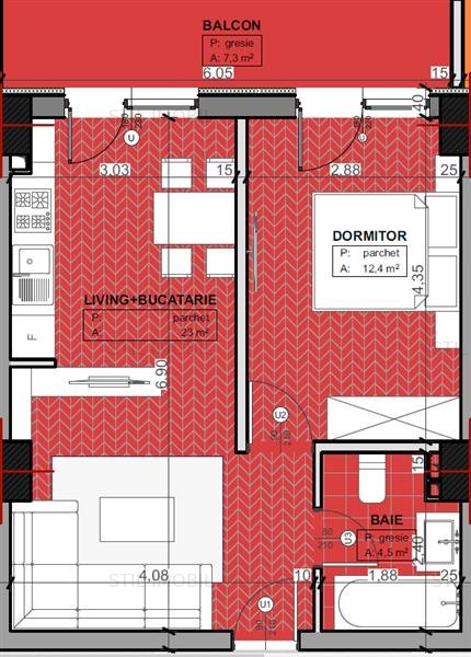 Apartament nou 2 camere, Gara, 47 mp, 77.880 euro - imaginea 2
