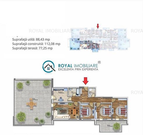 Royal Imobiliare - 4 camere, penthouse, zona Albert - imaginea 1