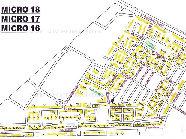 harta micro 17 galati Ap. 2 cam, Sdec. Micro17,P 1608   apartament cu 2 camere de 