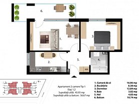 Apartament de vânzare 2 camere, în Otopeni