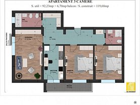 Apartament de vânzare 3 camere, în Bucureşti, zona Parcul Carol