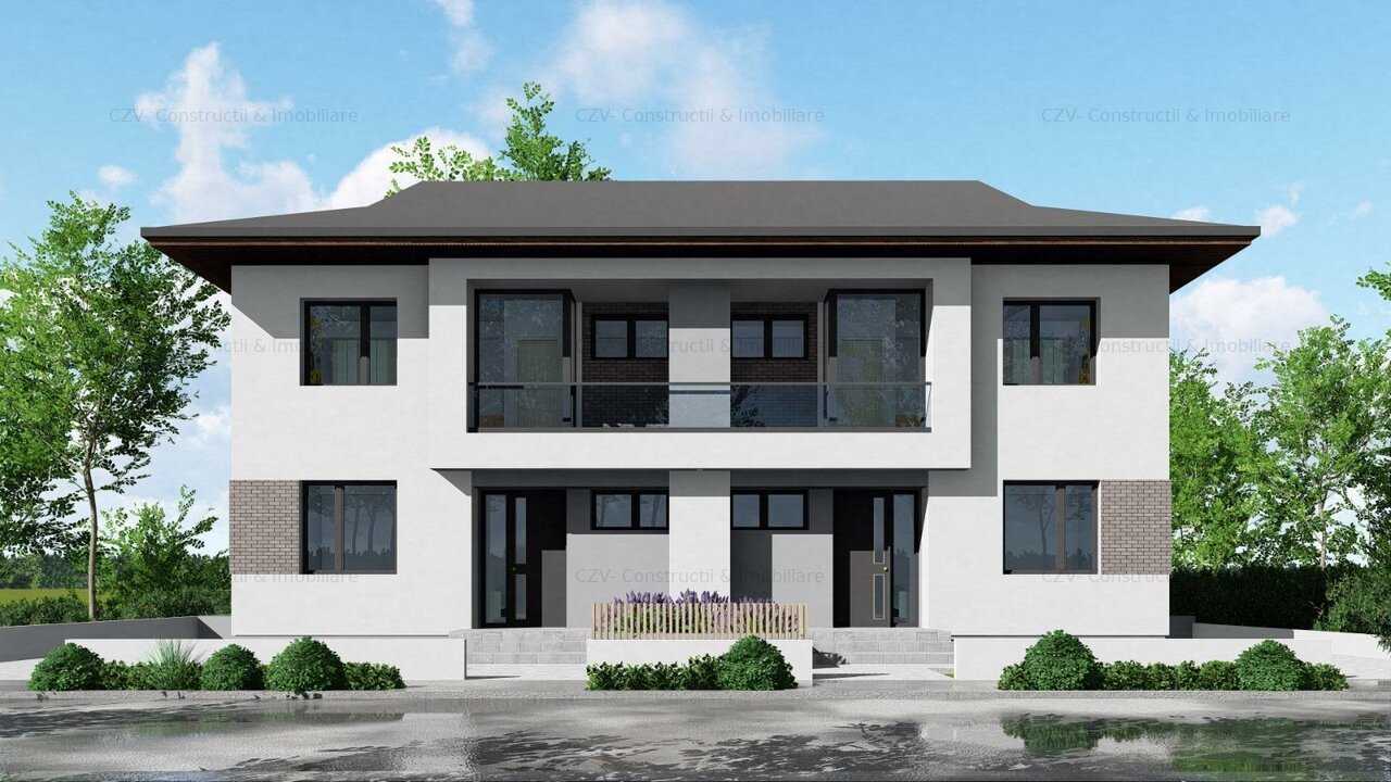 Proiect imobiliar : Duplex modern cu dormitor la parter si mansarda locuibila