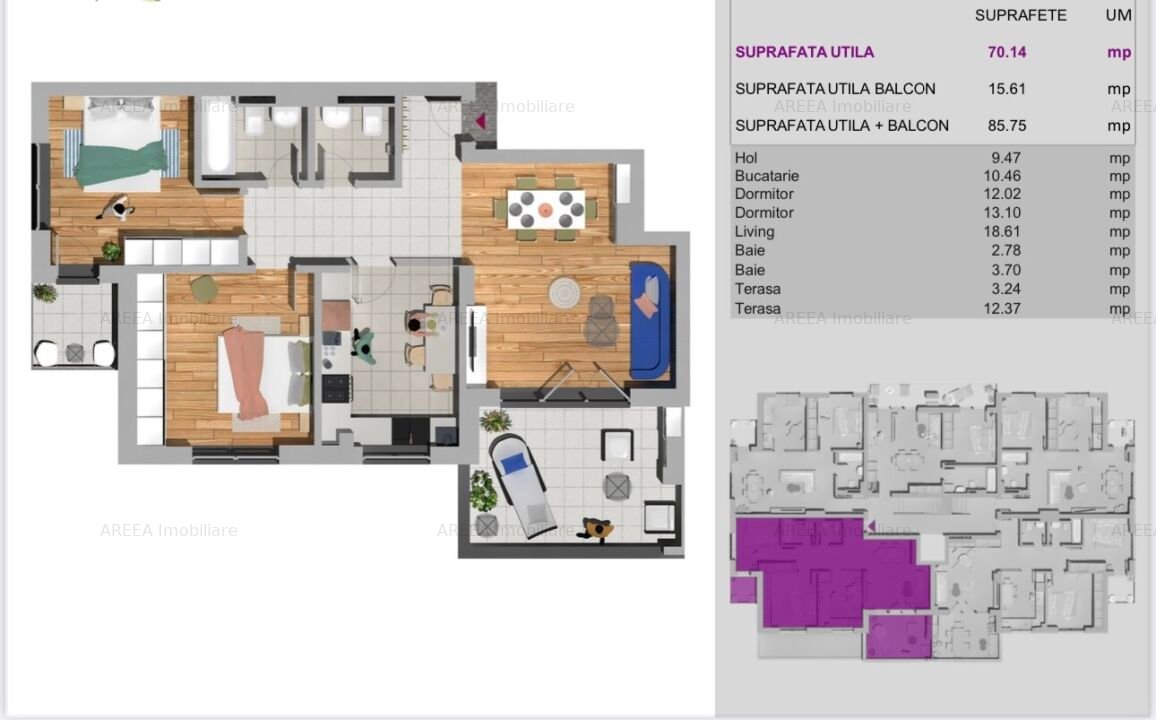Apartament 3 camere Otopeni