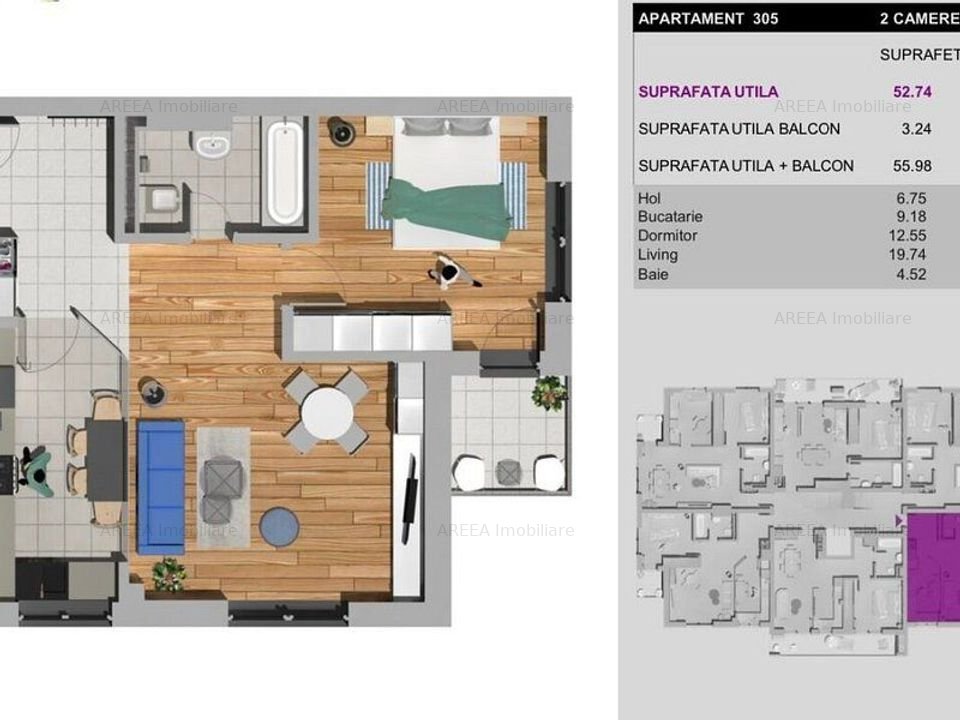 Apartament 2 camere Otopeni Central