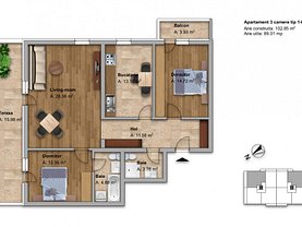 Apartament de vânzare 3 camere, în Dobroeşti