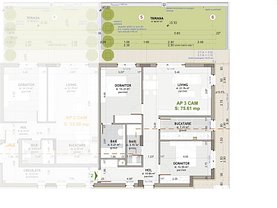 Apartament de vânzare 3 camere, în Cluj-Napoca, zona Borhanci