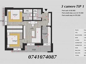 Apartament de vânzare 3 camere, în Bucuresti, zona Theodor Pallady