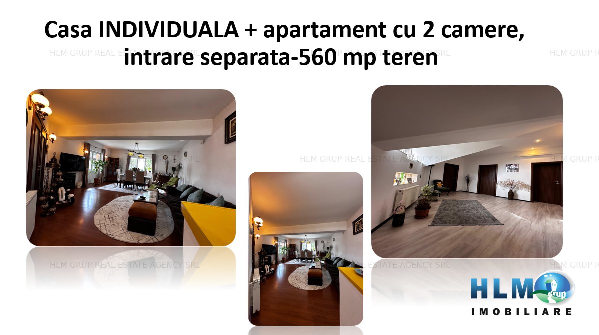 Casa INDIVIDUALA +apartament cu 2 camere, teren 560 mp ultracentral