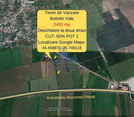 Autostrada A1- Teren de Vanzare- ideal Hala de productie/depozitare, 2492 mp - imaginea 1