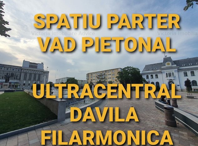 Ultracentral Filarmonica Victoriei Spatiu parter 50 mp renovat total vad pieton - imaginea 1