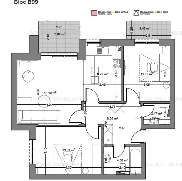 Apartament 3 camere de vanzare in bloc nou, Avantgarden3 Brasov - imaginea 3