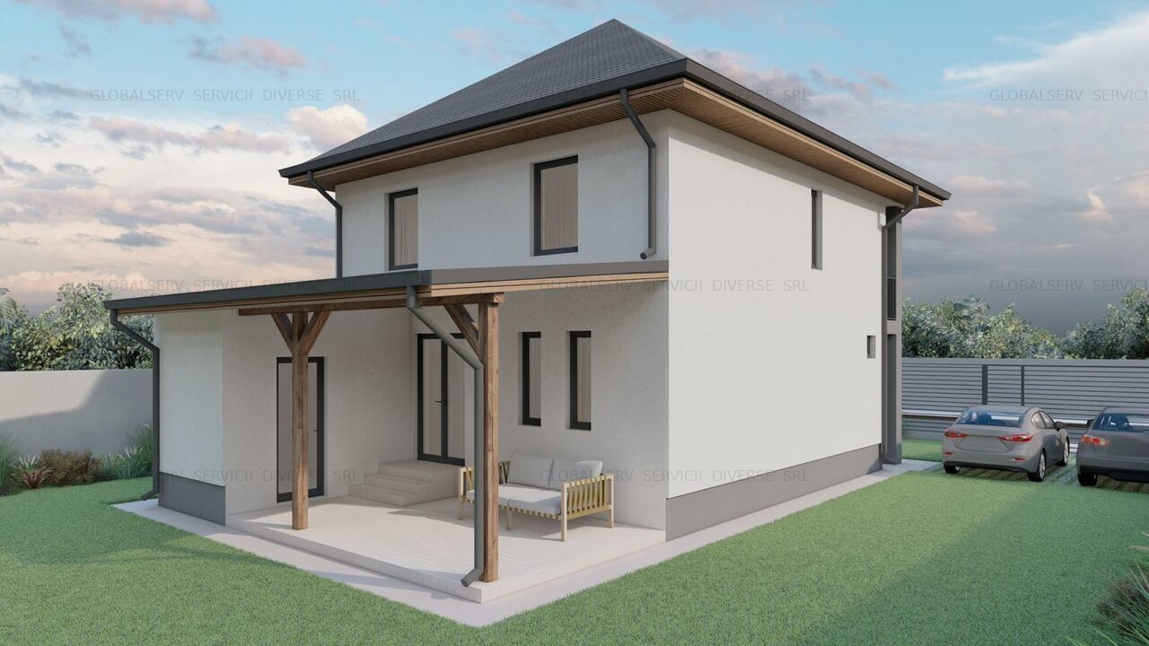 VIND CASA ELEGANTA in EDEN FOREST cu 4-5 camere 2-3 bai P+1+pod incalzire pardos