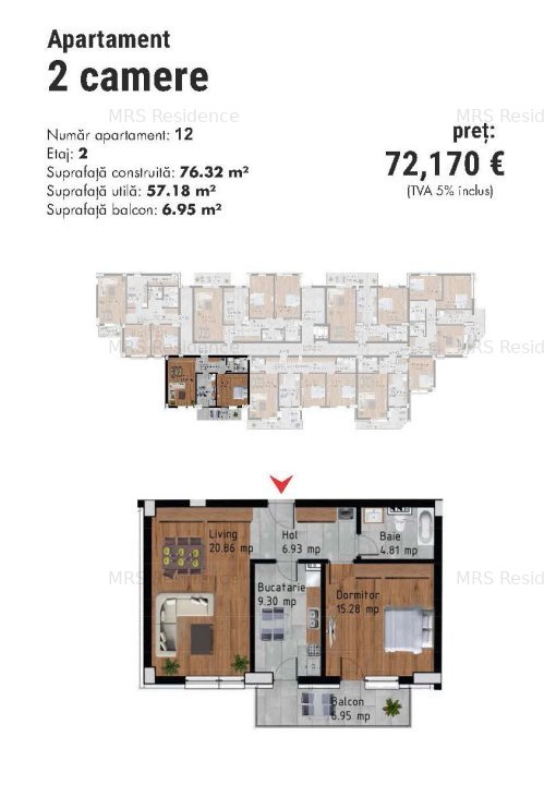 Descoperă apartamentele din noua clădire MULTIFUNCȚIONALĂ MRS Residence VILLAGE - imaginea 14