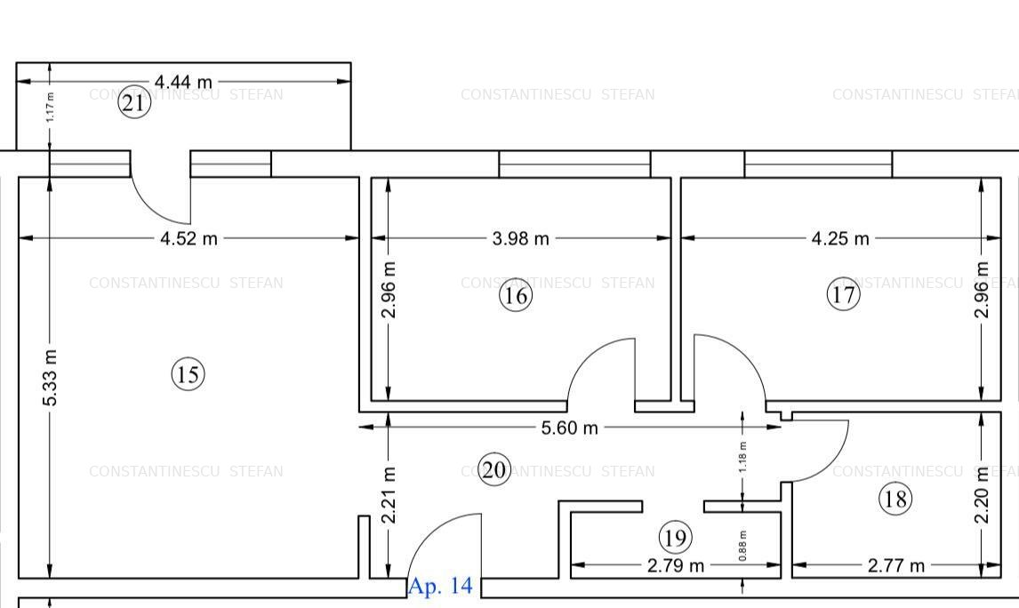Apartament cu 3 camere cu balcon,Otopeni