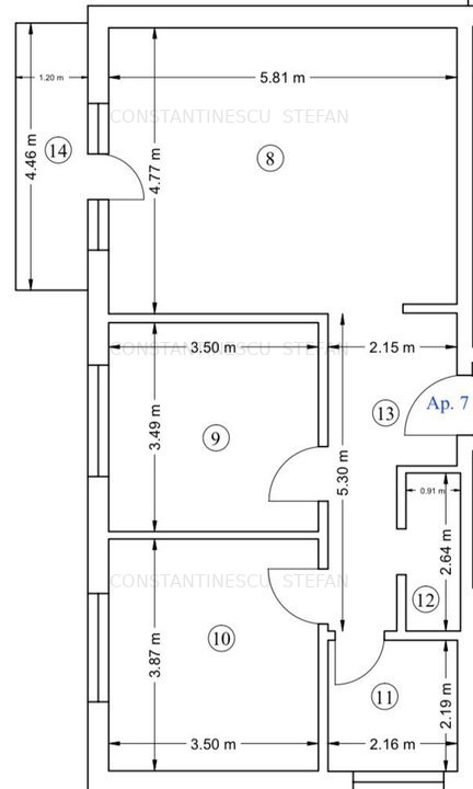 Apartament cu 3 camere cu balcon,Otopeni