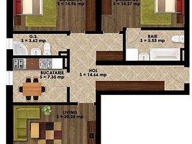 Apartament de vânzare 3 camere, în Bucuresti, zona Theodor Pallady