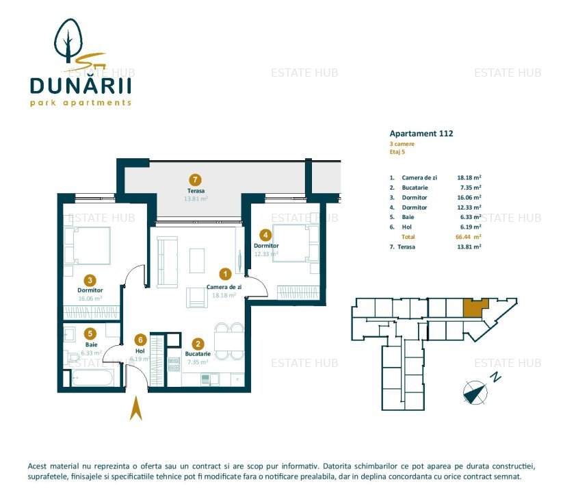 Apartament 3 camere nou direct de la dezvoltator strada Dunarii - imaginea 2