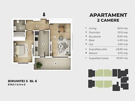 Apartament de vânzare 2 camere, în Popesti-Leordeni, zona Vest