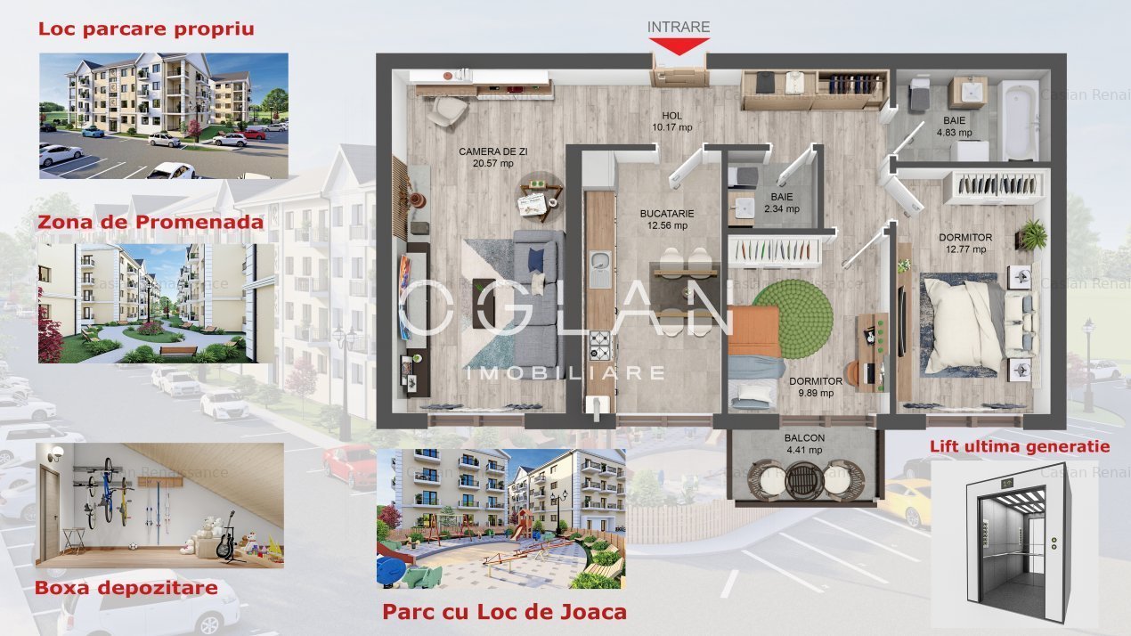 Apartament 3 camere 2 bai, bloc cu lift zona Brana - Comision 0% - imaginea 1