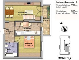 Apartament de vânzare 2 camere, în Dobroeşti