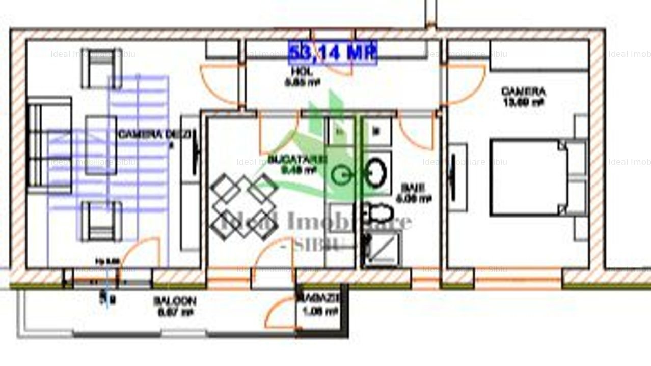 Apartament cu doua camere si balcon, zona Dedeman- Comision 0% - imaginea 12