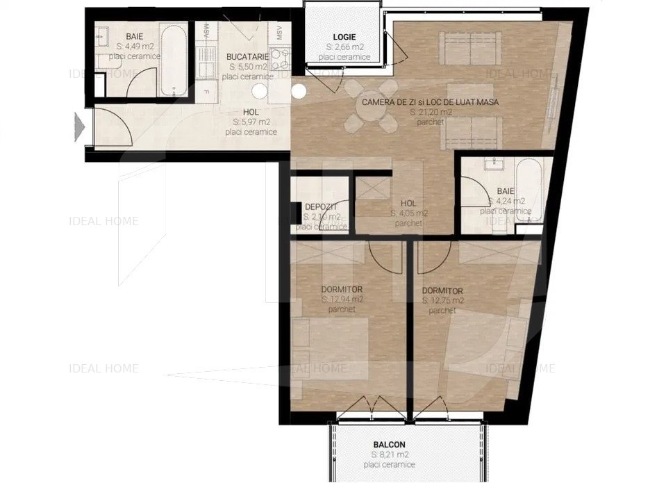 Apartament 3 camere, imobil nou, semifinisat, zona Dedeman - imaginea 9