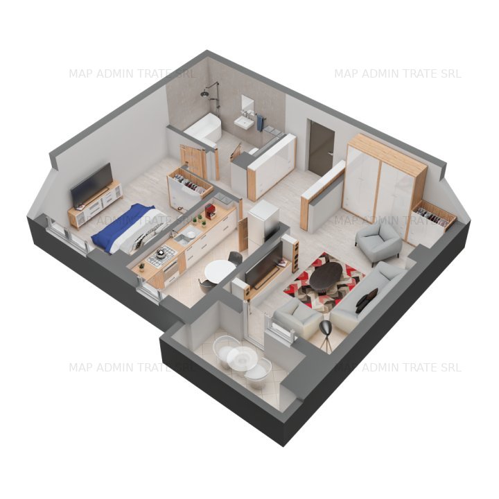 BLOC IN CONSTRUCTIE - apartament NOU, ideal investitie, 2 camere - DACIA - imaginea 9