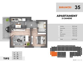 Apartament de vânzare 2 camere, în Popeşti-Leordeni, zona Sud
