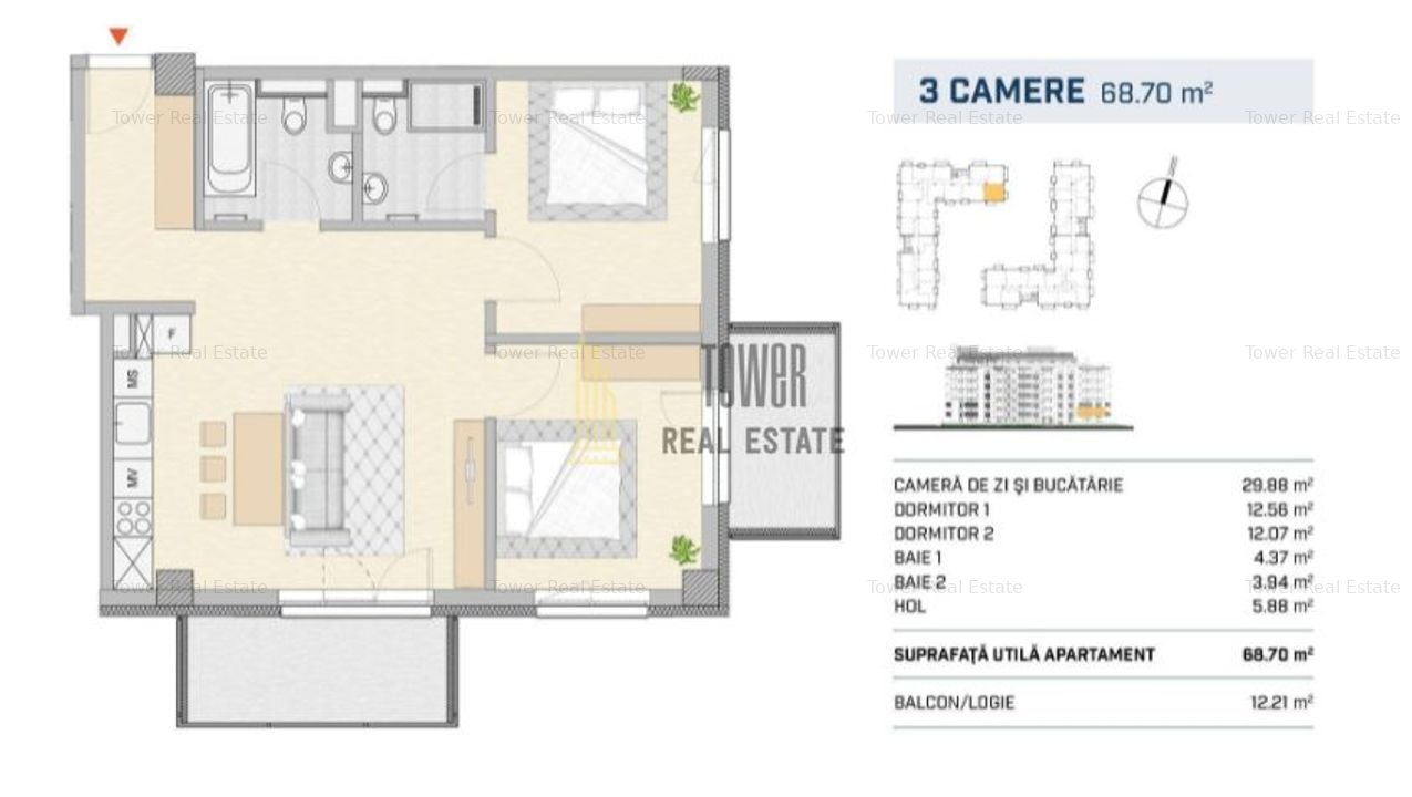 Bloc nou I Apartament cu 3 camere I Finisat - imaginea 1