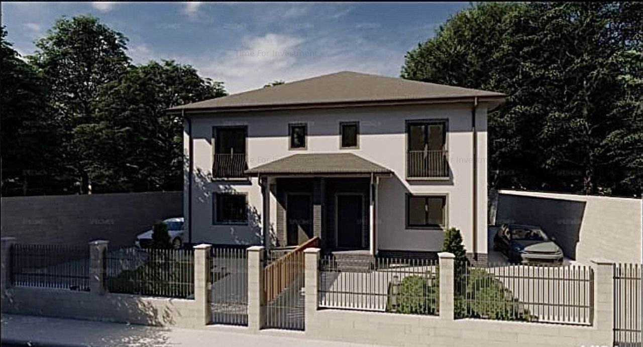 1/2 Duplex Dudestii Noi (12 km de timisoara), P+E,4 camere,2 bai,teren generos