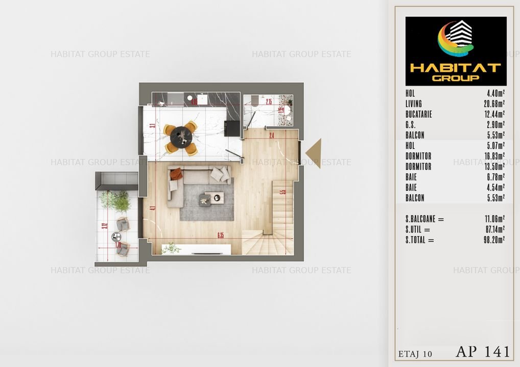 Apartament 3 camere duplex zona Pallady