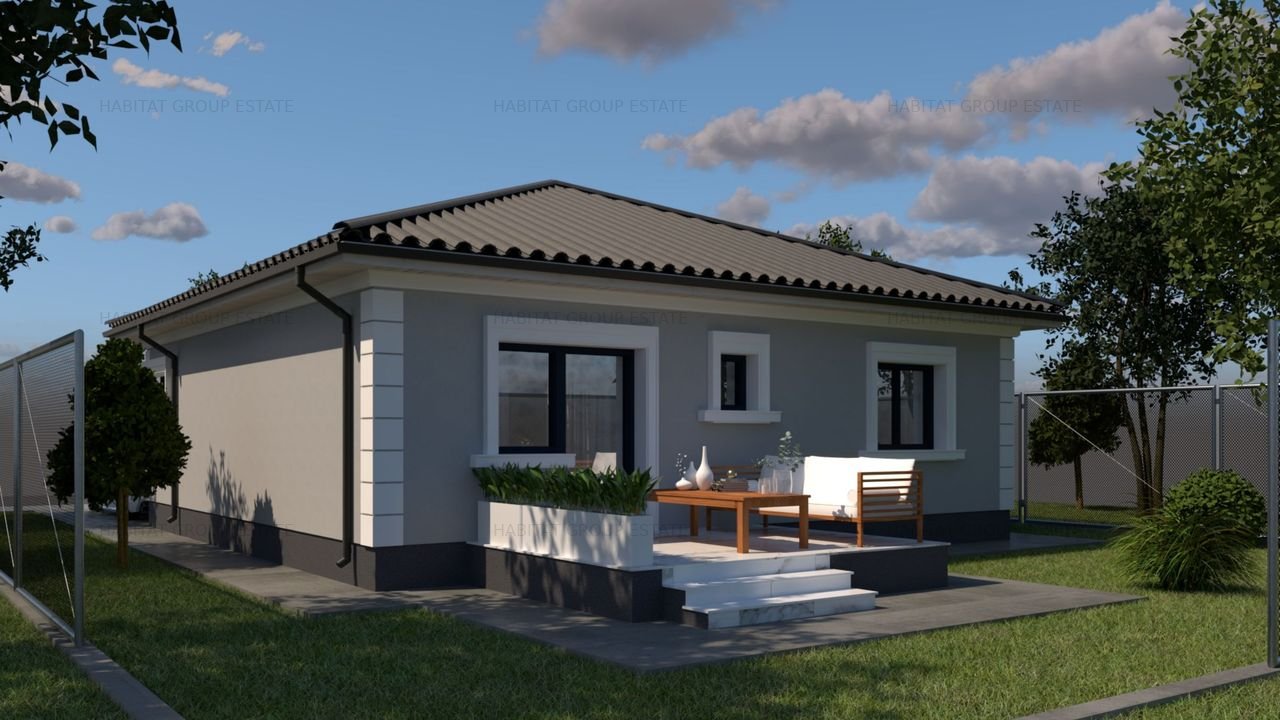 Casa individuala pe parter, 93 mp utili, finisaje premium, 370 mp teren