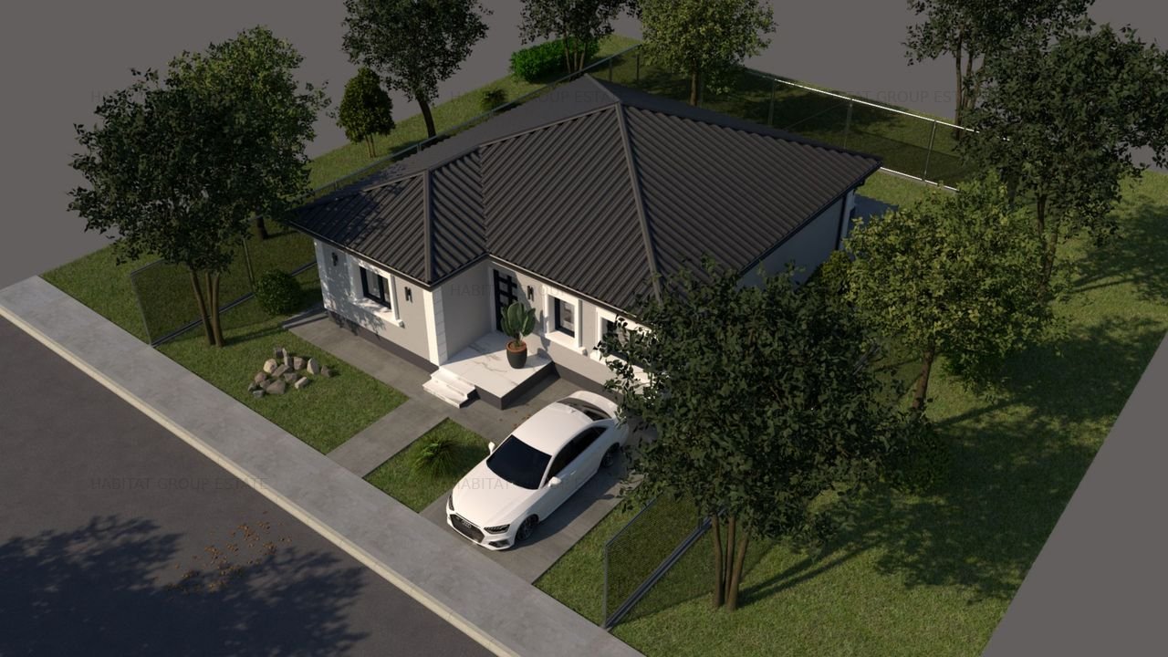 Vila Moderna Pe Parter, 3 Camere, Teren 370 mp