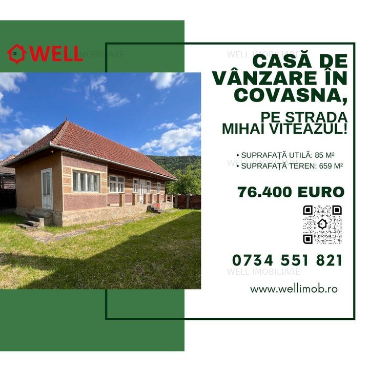 Casă de vânzare în Covasna, pe strada Mihai Viteazul!