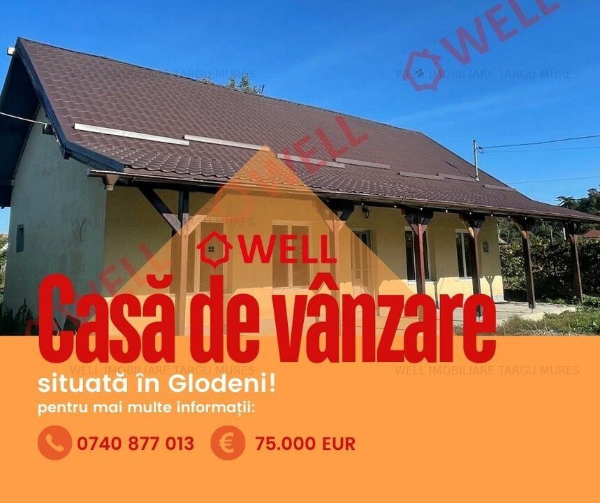 De vânzare o casă familială, situată în Glodeni, județul Mureș!