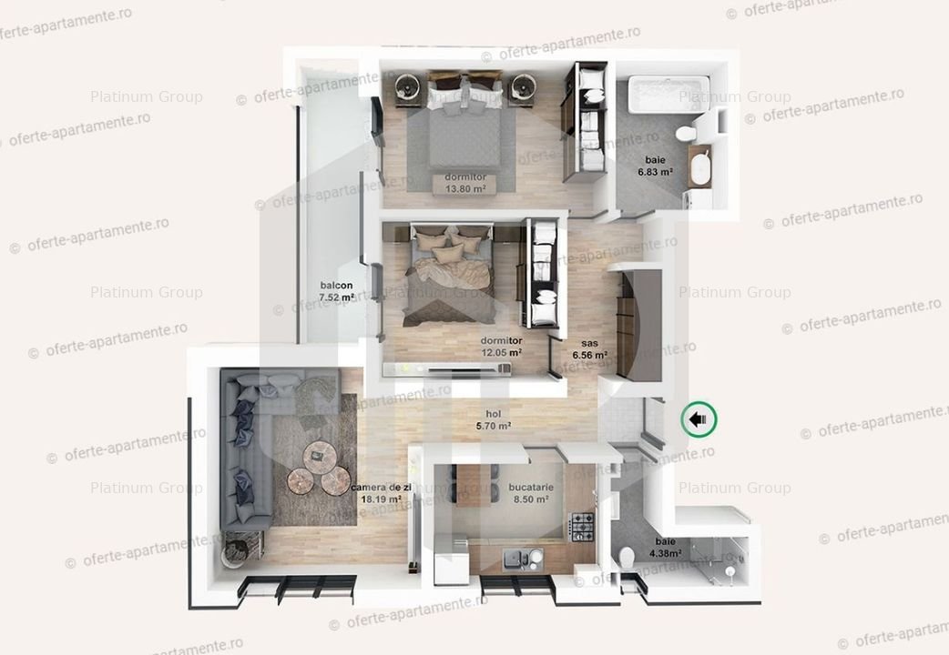 INTABULAT | 3 camere | Apartament Decomandat - COMISION 0% - imaginea 8