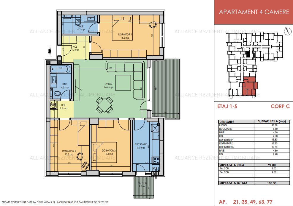 #Direct Dezvoltator, Apartament cu 4 camere, 2 bai | 103 MP