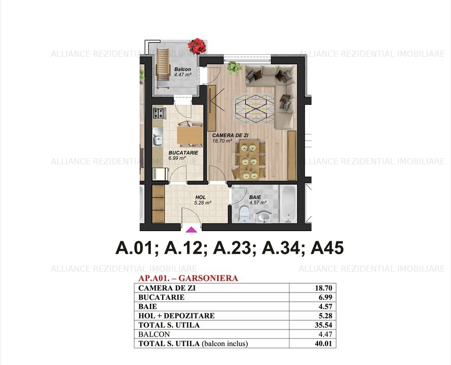 GARSONIERA 40mp COMISION 0%