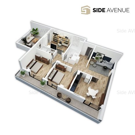 Apartament cu 4 camere si 2 terase 35mp-150.400 euro-TVA INCLUS! - imaginea 1