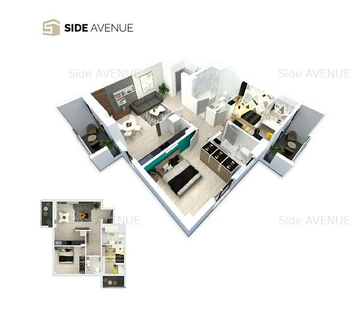 Apartament 3 camere, 2 terase, 2 bai-109.000 euro TVA inclus! - imaginea 1