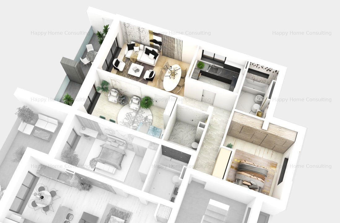Apartament 3 camere decomandat - Cartier Rezidential NOU - imaginea 3