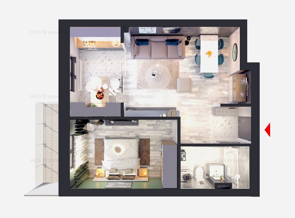 Apartament 2 camere | LUX | HILS Brauner - imaginea 10