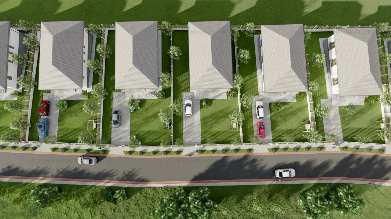 Case individuale la cheie 550-650 mp 4 camere,asfalt,iluminat,padure, parc copii