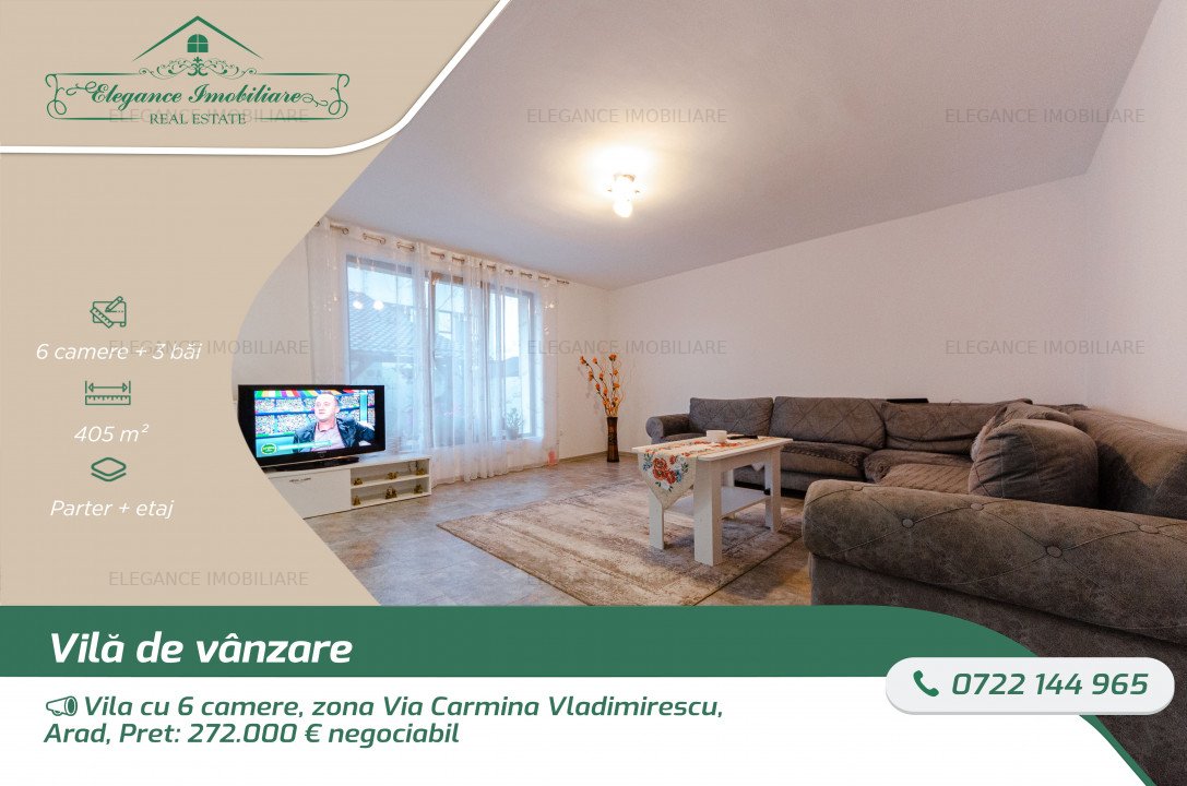 Vila cu 6 camere, zona Via Carmina Vladimirescu, Arad